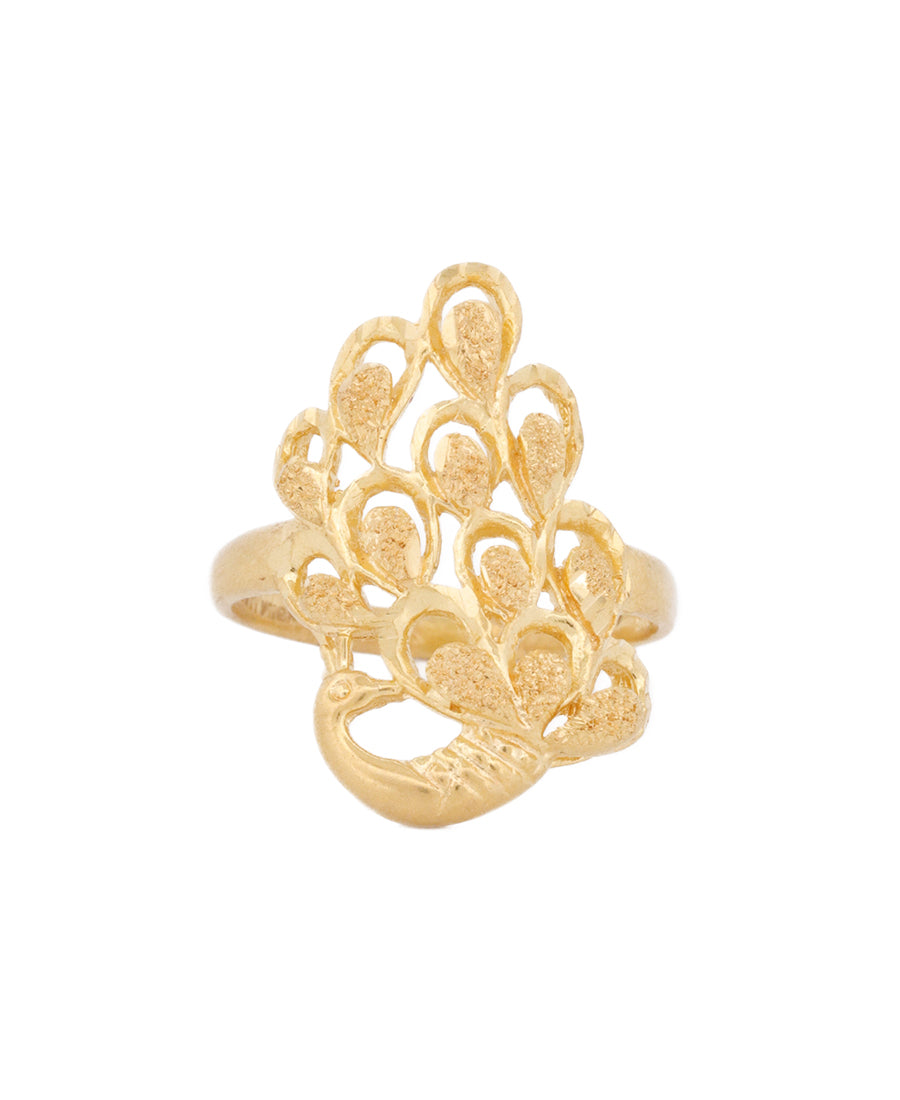 22K Gold Peacock Design Ring – 4.5g Elegant Jewelry | Bigeasy Jewellers
